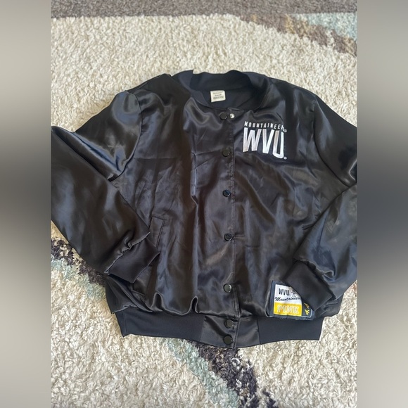 Victoria’s Secret PINK! West Virginia Mountaineers Button-Up Bomber Sport Jacket - Picture 2 of 13